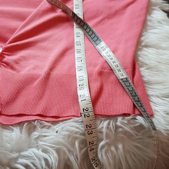 MODA INTERNATIONAL Woman's FushaPink Silk Carnigan Sweater XL - Picture 9 of 10